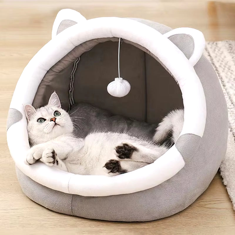 Cute Cat Bed for Indoor Small and Large Cats Dog Tent Soft Pet Kitten House Cozy Puppy Cushion