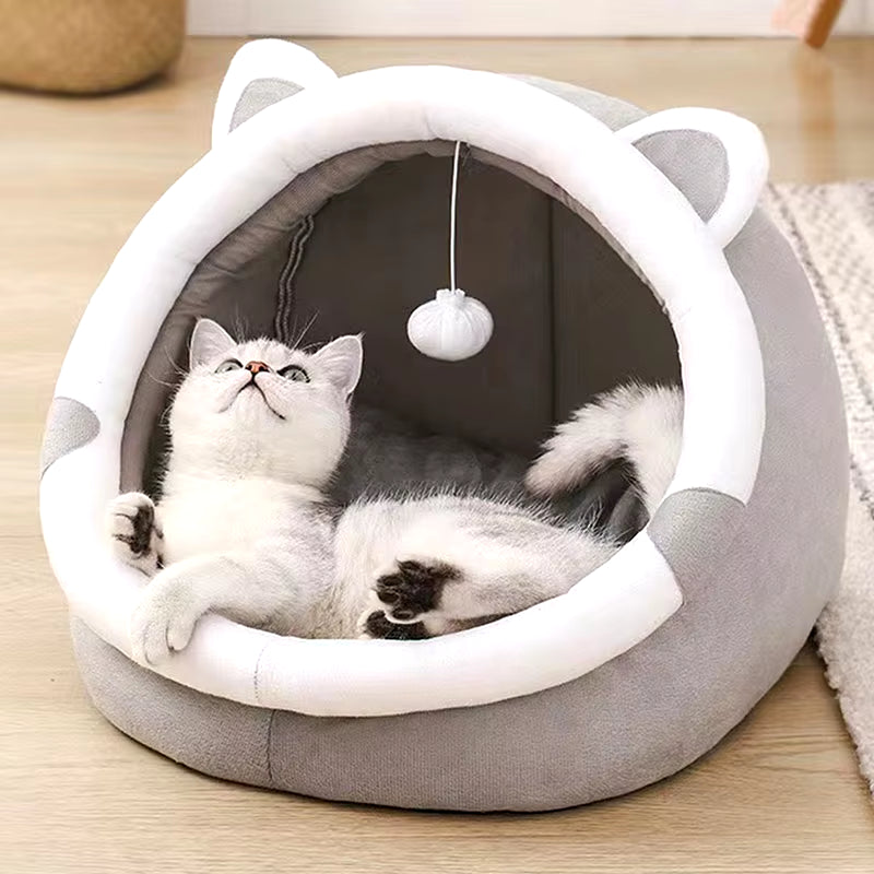 Cute Cat Bed for Indoor Small and Large Cats Dog Tent Soft Pet Kitten House Cozy Puppy Cushion