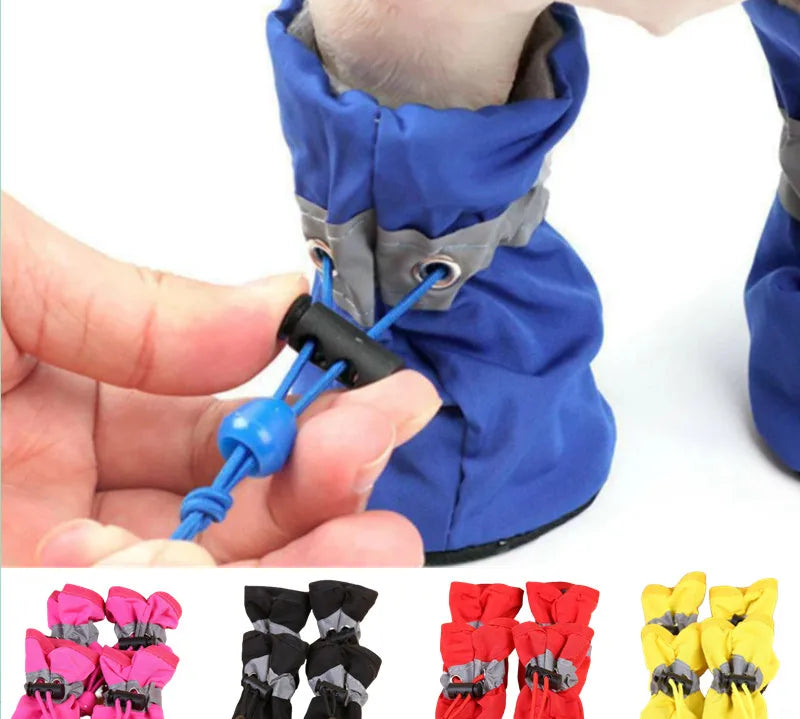 Set Waterproof Pet Dog Shoes Anti-Slip Rain Boots Footwear for Small Cats Dogs Puppy Dog Pet Booties Pet Paw Accessories