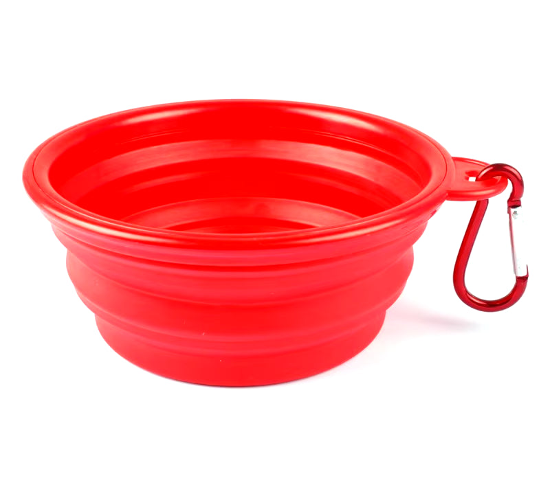 Collapsible Pet Silicone Dog Food Water Bowl Outdoor Camping Travel Portable Folding Pet Supplies Pet Bowl Dishes with Carabiner