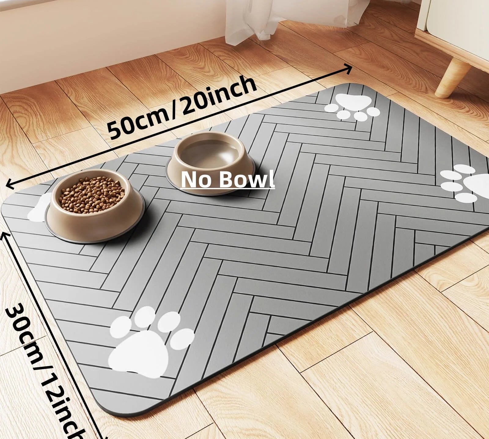 Pet Feeding Mat-Absorbent Pet Placemat for Food and Water Bowl, with Waterproof Rubber Backing, Quick Dry Water Mat for Dog Cat