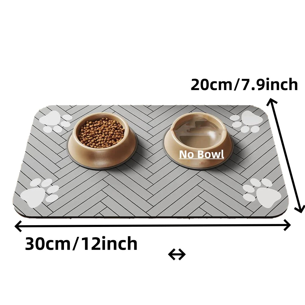 Pet Feeding Mat-Absorbent Pet Placemat for Food and Water Bowl, with Waterproof Rubber Backing, Quick Dry Water Mat for Dog Cat