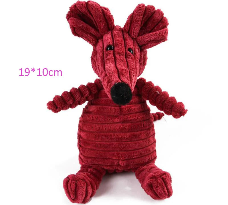 Plush Dog Toy Animals Shape Bite Resistant Squeaky Toys Corduroy Dog Toys for Small Large Dogs Puppy Pets Training Accessories