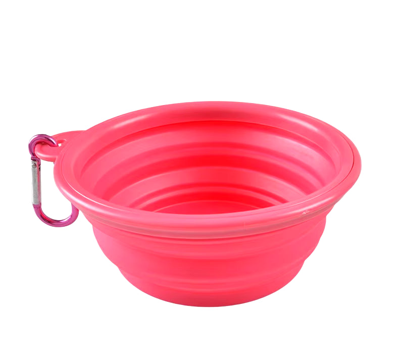 Collapsible Pet Silicone Dog Food Water Bowl Outdoor Camping Travel Portable Folding Pet Supplies Pet Bowl Dishes with Carabiner