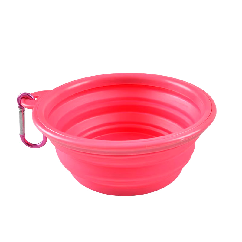 Collapsible Pet Silicone Dog Food Water Bowl Outdoor Camping Travel Portable Folding Pet Supplies Pet Bowl Dishes with Carabiner