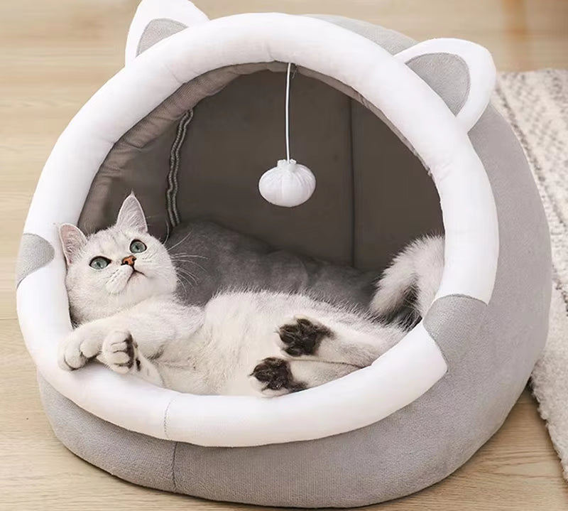 Cute Cat Bed for Indoor Small and Large Cats Dog Tent Soft Pet Kitten House Cozy Puppy Cushion