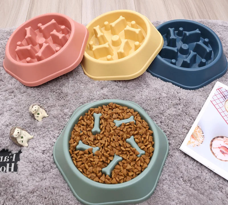 Pet Dog Bowl Dog Slow Feeder Bowl Feeder Dogs Anxiety anti Choking Device Food Plate Feeding Dog Cat Food Bowl Cute Pet Supplies