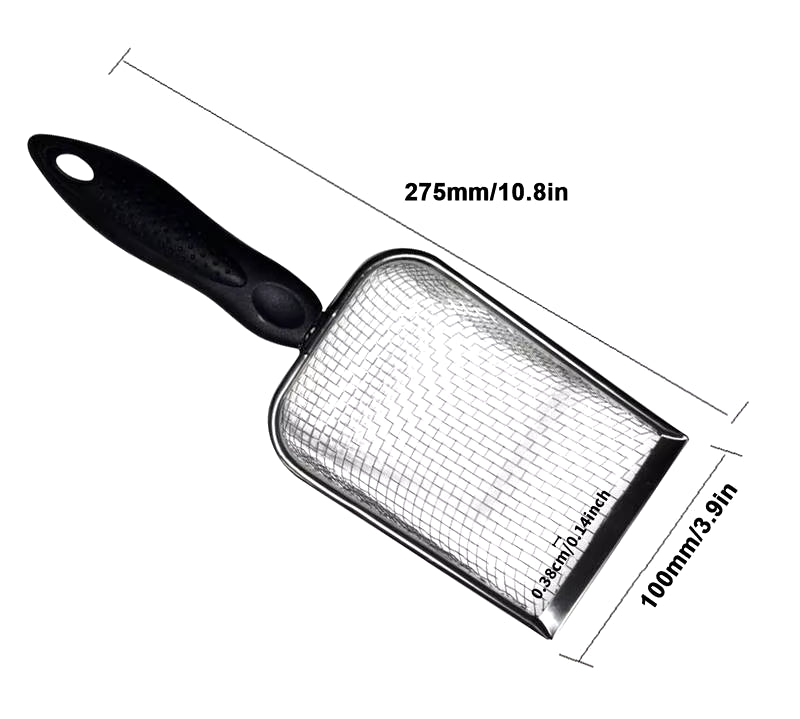 Pet Cat Waste Shovel Long Handle Stainless Steel Metal Shovel Litter Filter Garbage Sand Scoop Pet Cleaning Tool Pet Supplies