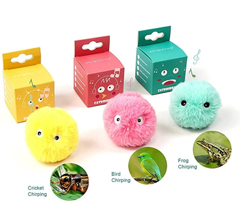 Interactive Ball Smart Cat Toys Plush Electric Catnip Training Toy Kitten Touch Sounding Pet Product Squeak Toy Ball