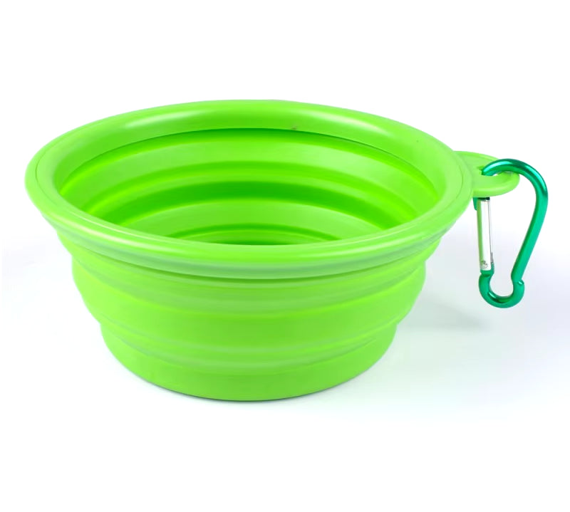 Collapsible Pet Silicone Dog Food Water Bowl Outdoor Camping Travel Portable Folding Pet Supplies Pet Bowl Dishes with Carabiner