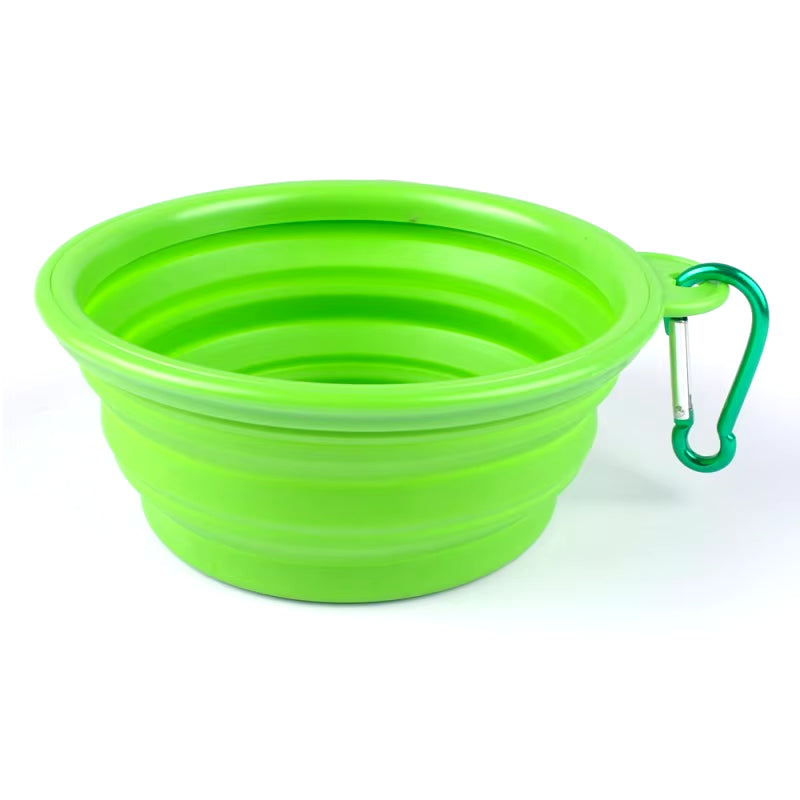 Collapsible Pet Silicone Dog Food Water Bowl Outdoor Camping Travel Portable Folding Pet Supplies Pet Bowl Dishes with Carabiner