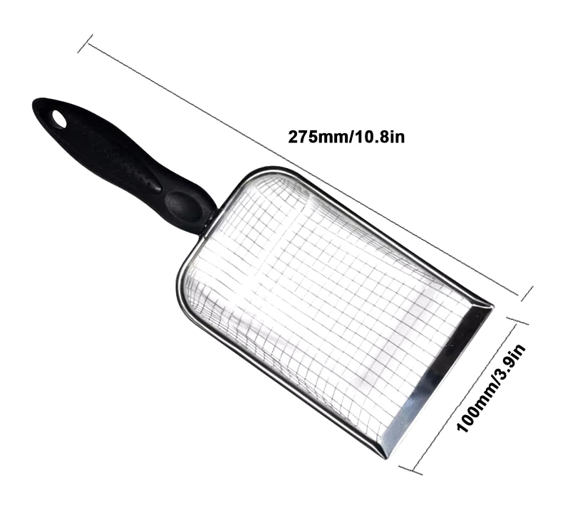 Pet Cat Waste Shovel Long Handle Stainless Steel Metal Shovel Litter Filter Garbage Sand Scoop Pet Cleaning Tool Pet Supplies