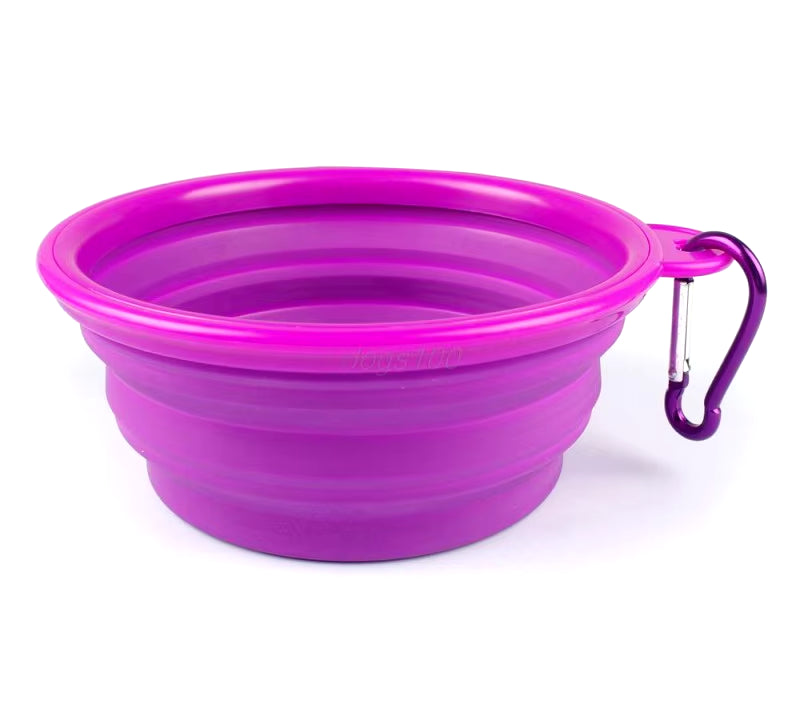 Collapsible Pet Silicone Dog Food Water Bowl Outdoor Camping Travel Portable Folding Pet Supplies Pet Bowl Dishes with Carabiner
