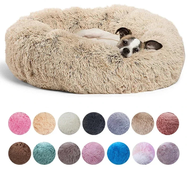 40-90Cm round Pet Bed for Large Dog Bed Super Soft Cat Bed Long Plush Dog House for Medium Dog House Winter Warm Sleeping