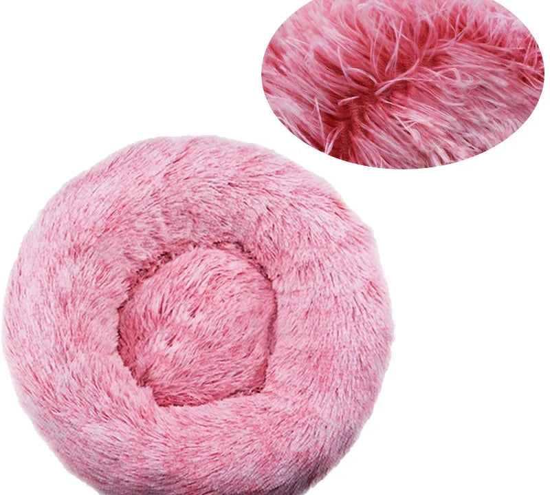 40-90Cm round Pet Bed for Large Dog Bed Super Soft Cat Bed Long Plush Dog House for Medium Dog House Winter Warm Sleeping