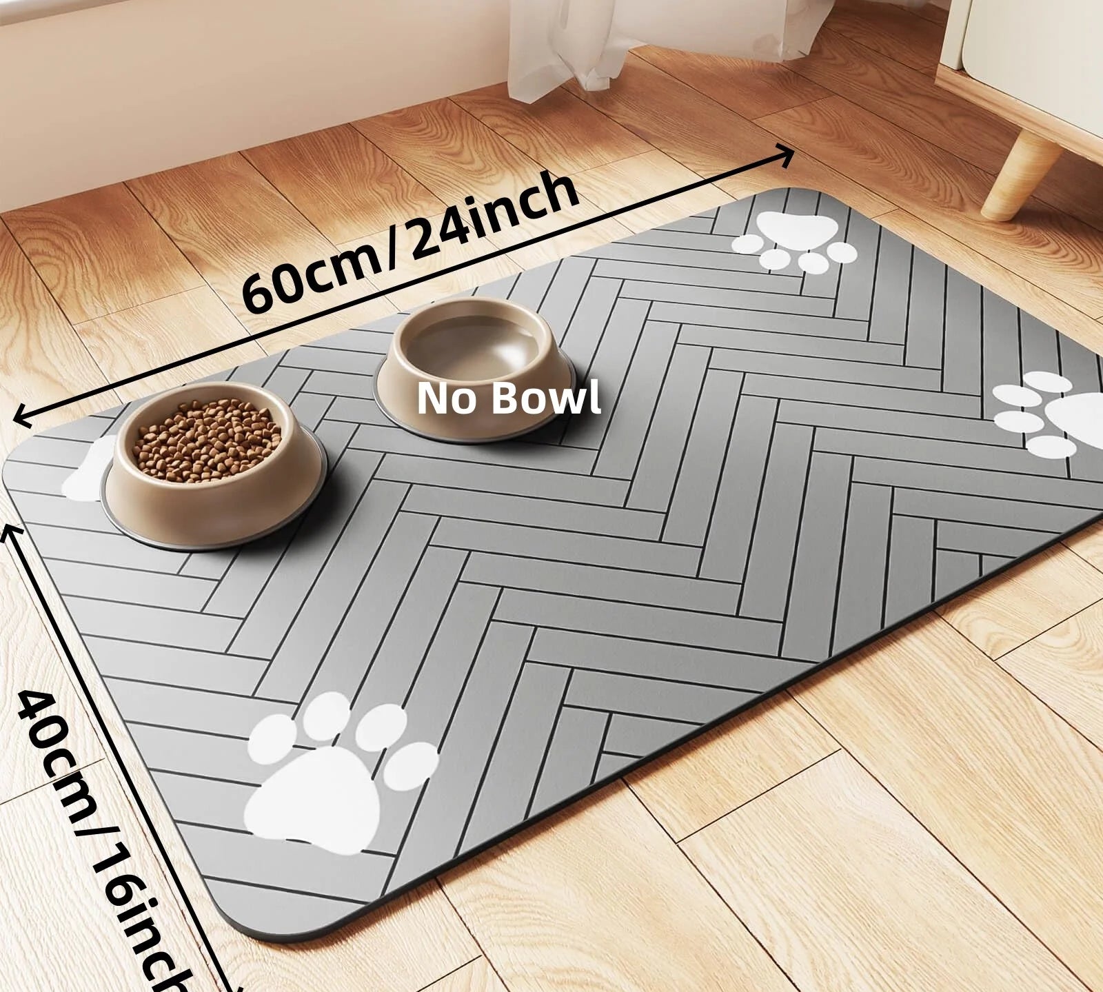 Pet Feeding Mat-Absorbent Pet Placemat for Food and Water Bowl, with Waterproof Rubber Backing, Quick Dry Water Mat for Dog Cat