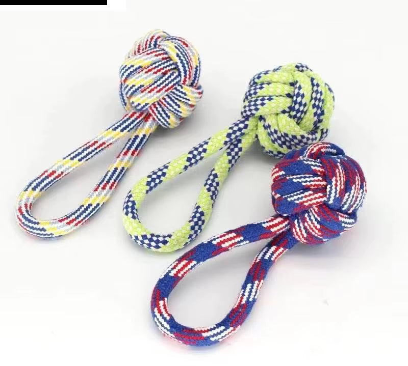 1PC Dog Toy Carrot Knot Rope Ball Cotton Rope Dumbbell Puppy Cleaning Teeth Chew Toy Durable Braided Bite Resistant Pet Supplies