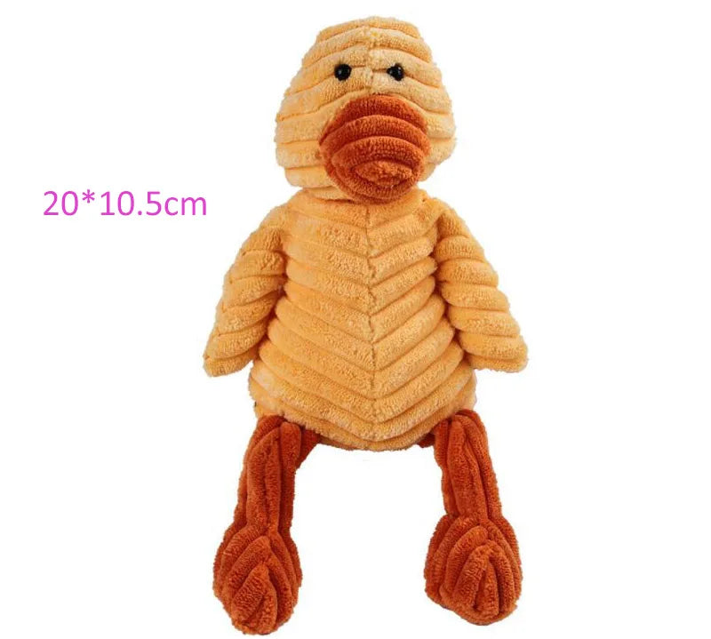 Plush Dog Toy Animals Shape Bite Resistant Squeaky Toys Corduroy Dog Toys for Small Large Dogs Puppy Pets Training Accessories