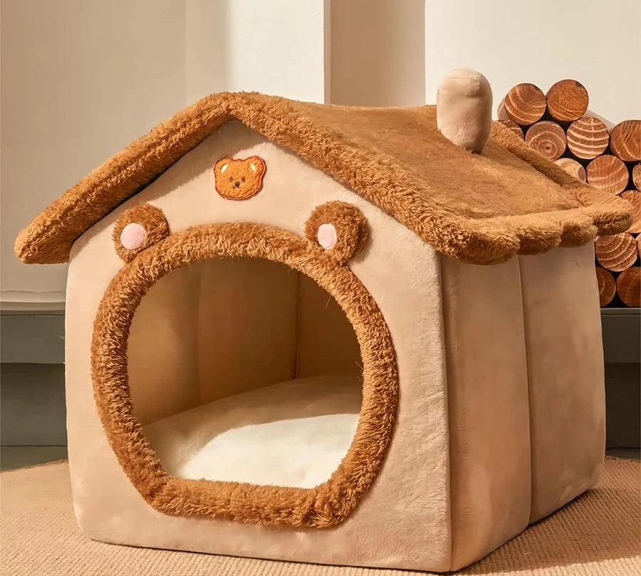Foldable Pet House Removable Washable Cat House Puppy Cave Sofa Pet Bed House for Extra Small Dogs and Small and Medium Cats