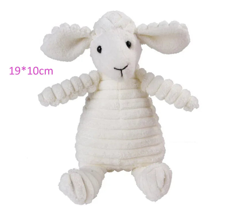 Plush Dog Toy Animals Shape Bite Resistant Squeaky Toys Corduroy Dog Toys for Small Large Dogs Puppy Pets Training Accessories