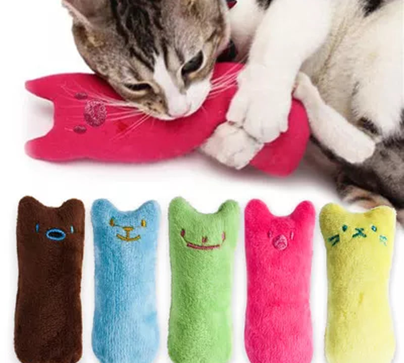 Teeth Grinding Catnip Toys Funny Interactive Plush Cat Toy Pet Kitten Chewing Vocal Toy Claws Thumb Bite Cat Mint for Cats