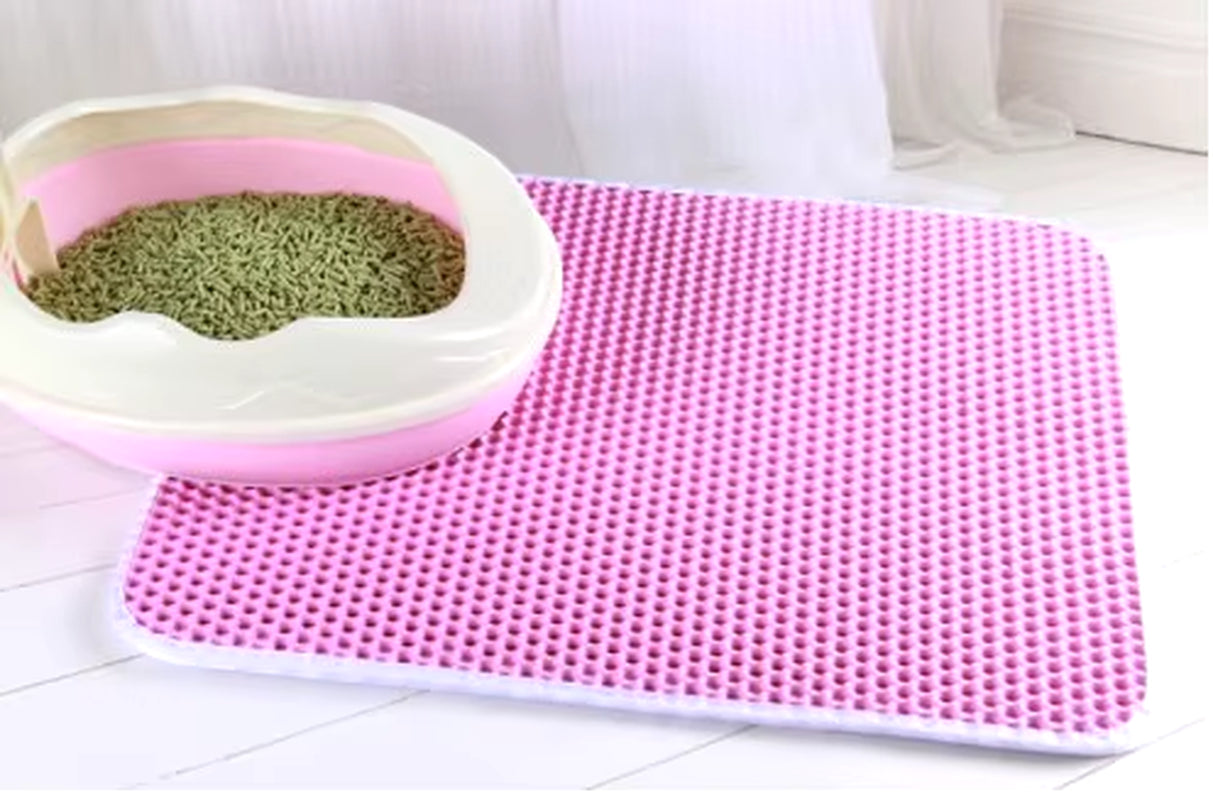 Non-Slip Cat Litter Mat with Gift Waterproof Double Layer Pet Litter Box Mat Sand Cat Pad Bed Mat Clean Pad Cat Accessories