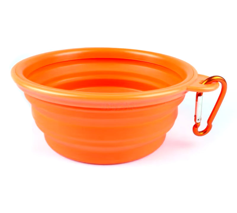 Collapsible Pet Silicone Dog Food Water Bowl Outdoor Camping Travel Portable Folding Pet Supplies Pet Bowl Dishes with Carabiner
