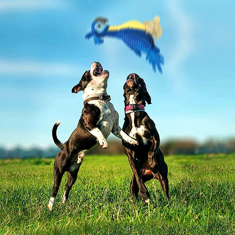 Plush Dog Toys Interactive Squeaky Durable Stuffed Cotton Rope Pet Puppy Toys Teeth Cleaning Embroidery Parrot