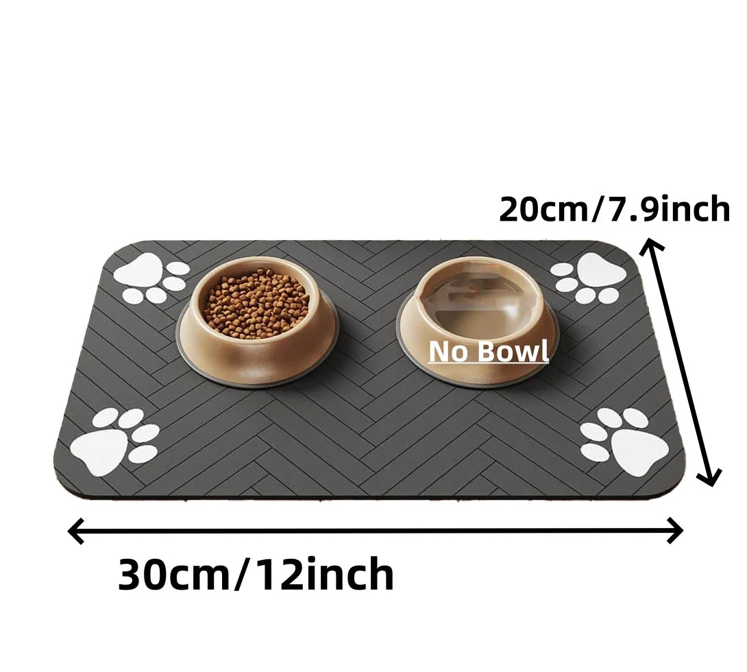 Pet Feeding Mat-Absorbent Pet Placemat for Food and Water Bowl, with Waterproof Rubber Backing, Quick Dry Water Mat for Dog Cat