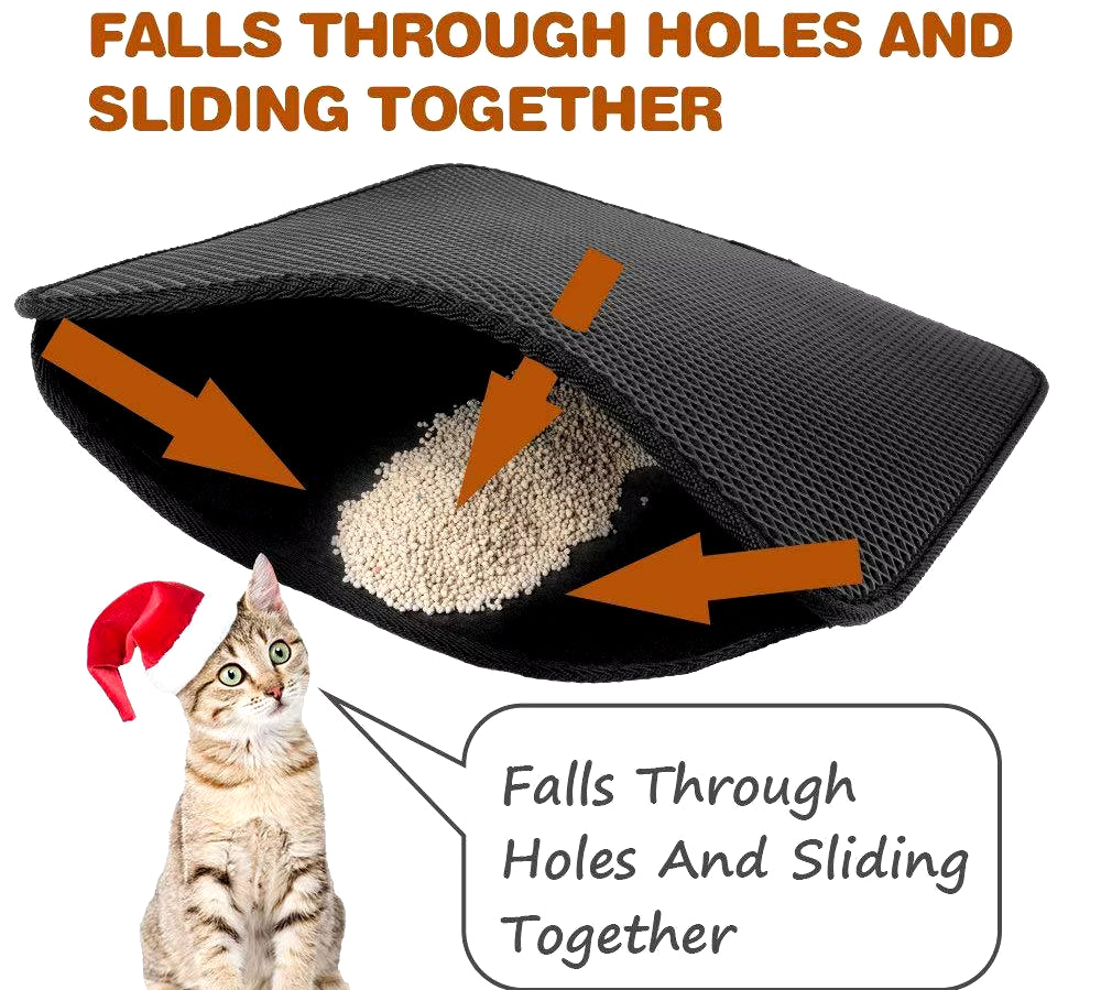 Non-Slip Cat Litter Mat with Gift Waterproof Double Layer Pet Litter Box Mat Sand Cat Pad Bed Mat Clean Pad Cat Accessories